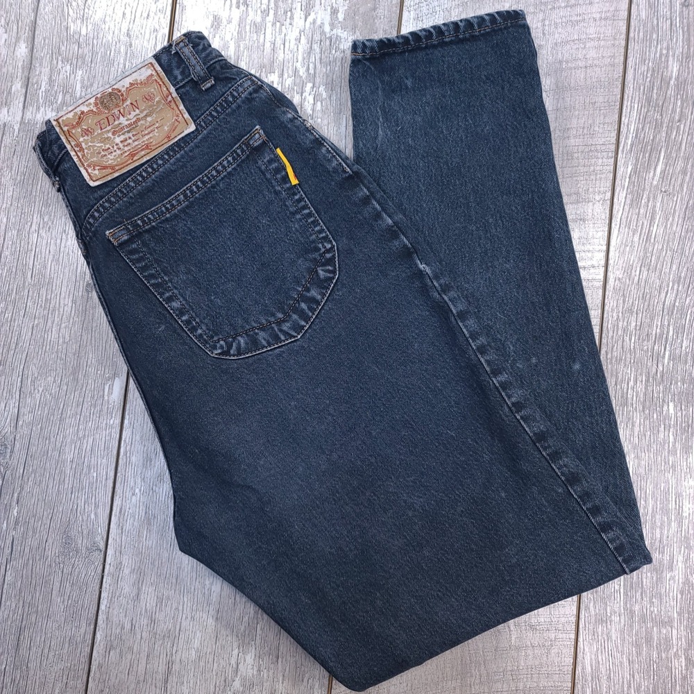 Edwin Jeans Men 28 Dark Blue Vintage Straight Leg High Rise Denim Pants